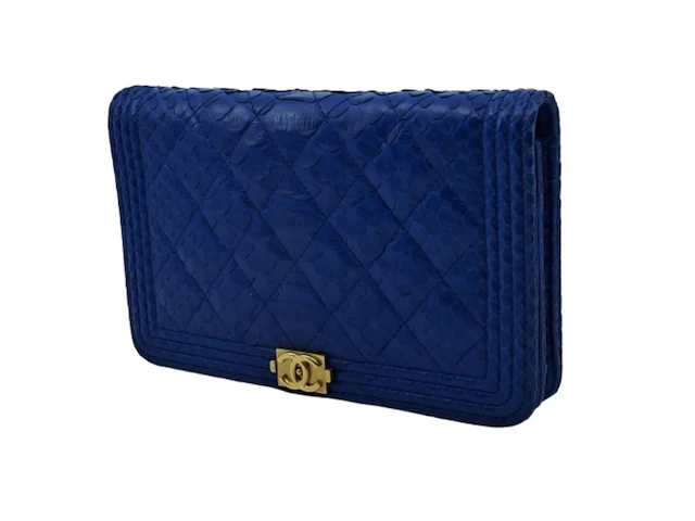 Handtas, chanel, phyton fuchsia wallet on chain - afbeelding 1 van  18