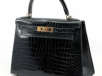 Handtas, hermès, sac kelly ii sellier 28 crocodile