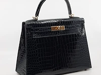 Handtas, hermès, sac kelly ii sellier 28 crocodile - afbeelding 12 van  21