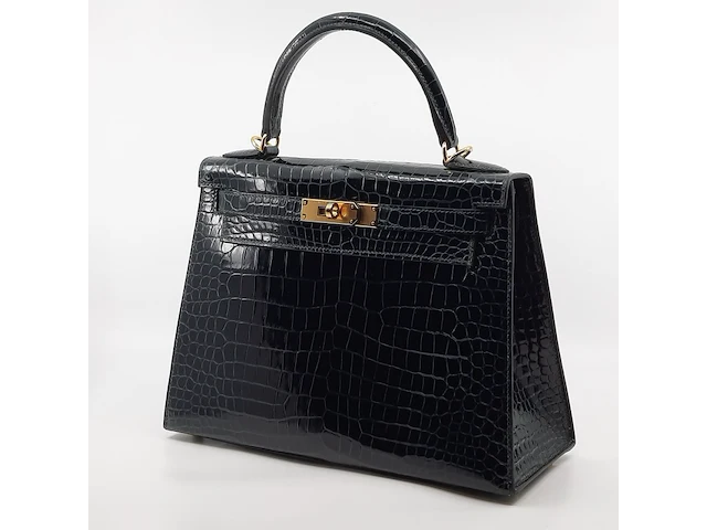 Handtas, hermès, sac kelly ii sellier 28 crocodile - afbeelding 19 van  21