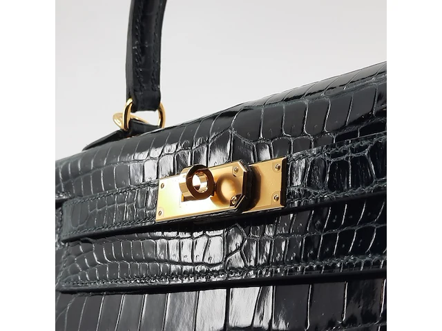 Handtas, hermès, sac kelly ii sellier 28 crocodile - afbeelding 20 van  21