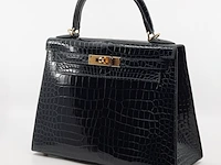 Handtas, hermès, sac kelly ii sellier 28 crocodile - afbeelding 19 van  21