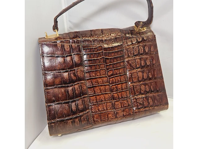 Handtas met croco print - afbeelding 3 van  9