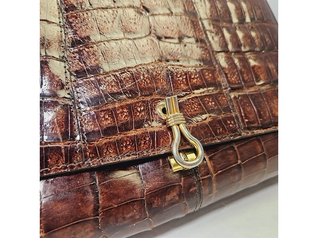 Handtas met croco print - afbeelding 5 van  9