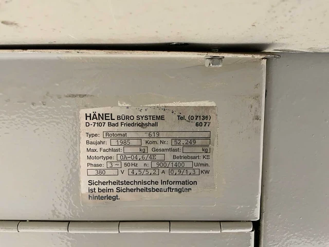 Hänel rotomat 619 paternosterkast - afbeelding 8 van  8