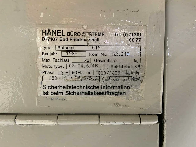 Hänel rotomat 619 paternosterkast - afbeelding 6 van  7