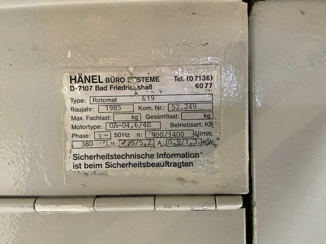 Hänel rotomat 619 paternosterkast - afbeelding 7 van  7