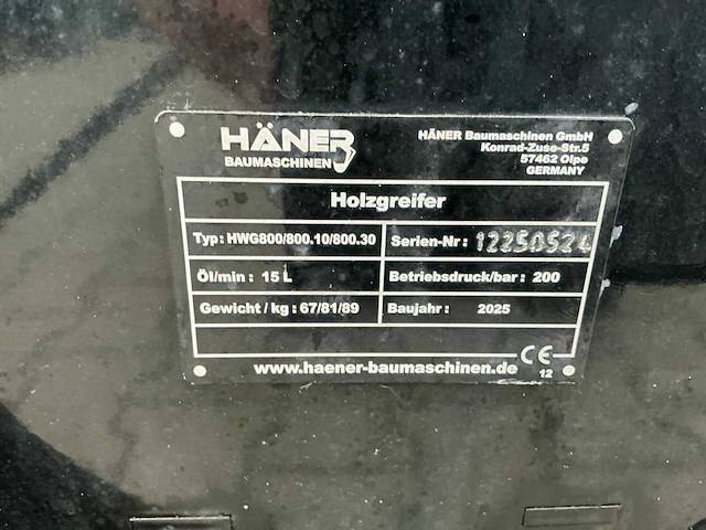Häner baumaschinen hwg-800/30 houtgrijper / boomgrijper - afbeelding 8 van  8