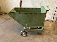 Haneu kantelbak 350 liter v.v. transportwielen en uitsparing heftrucklepels - afbeelding 2 van  5