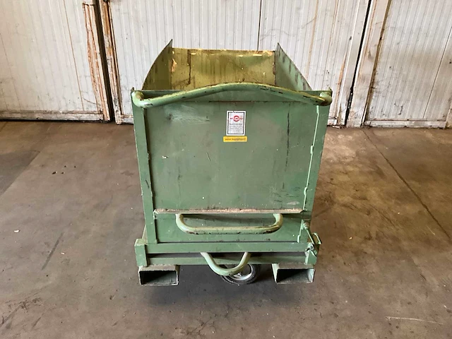 Haneu kantelbak 350 liter v.v. transportwielen en uitsparing heftrucklepels - afbeelding 3 van  5