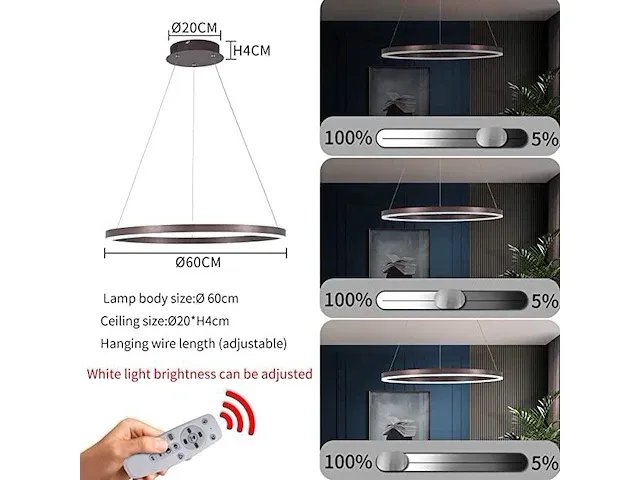 Hang-plafondlamp led - afbeelding 1 van  3
