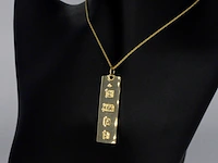 Hanger in de vorm van een goudbaar met officiële stempels, excl. ketting - afbeelding 2 van  8