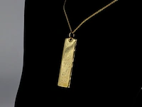 Hanger in de vorm van een goudbaar met officiële stempels, excl. ketting - afbeelding 5 van  8