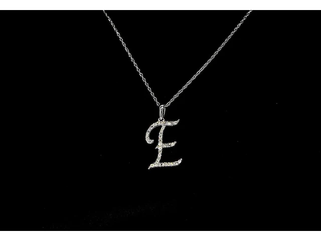 Hanger met natuurlijke diamanten in de letter e excl. ketting - afbeelding 1 van  7