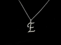 Hanger met natuurlijke diamanten in de letter e excl. ketting - afbeelding 1 van  7