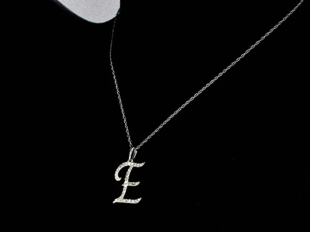 Hanger met natuurlijke diamanten in de letter e excl. ketting - afbeelding 4 van  7