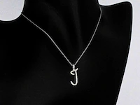 Hanger met natuurlijke diamanten in de letter j excl. ketting - afbeelding 3 van  7