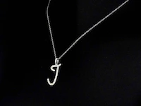 Hanger met natuurlijke diamanten in de letter j excl. ketting - afbeelding 4 van  7