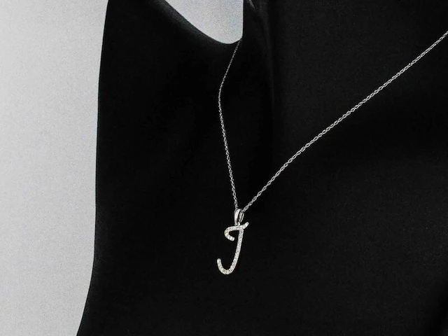 Hanger met natuurlijke diamanten in de letter j excl. ketting - afbeelding 5 van  7