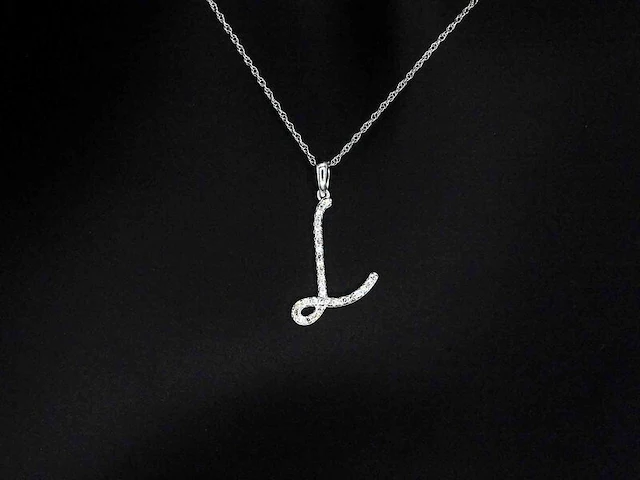 Hanger met natuurlijke diamanten in de letter l excl. ketting - afbeelding 1 van  7