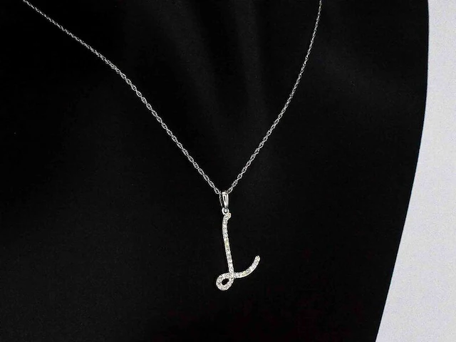 Hanger met natuurlijke diamanten in de letter l excl. ketting - afbeelding 3 van  7
