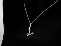 Hanger met natuurlijke diamanten in de letter l excl. ketting - afbeelding 4 van  7