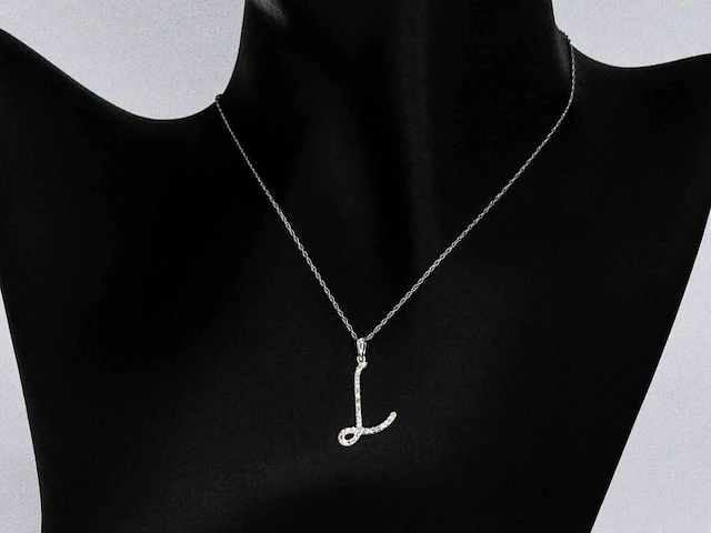 Hanger met natuurlijke diamanten in de letter l excl. ketting - afbeelding 5 van  7