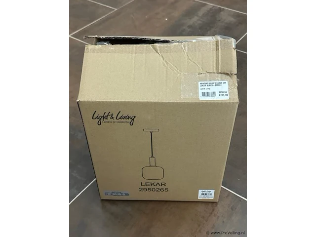 Hanglamp 16x26 cm lekar black en smoke - afbeelding 2 van  3