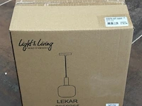 Hanglamp 16x26 cm lekar black en smoke - afbeelding 2 van  3