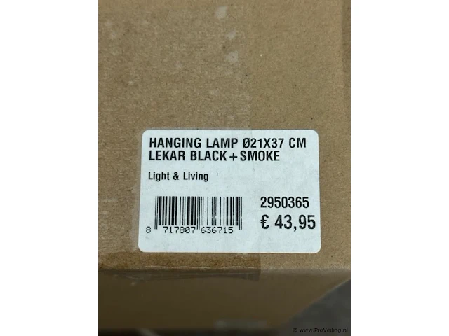 Hanglamp 21x37 cm lekar black en smoke - afbeelding 3 van  3