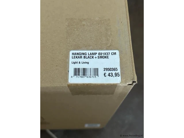 Hanglamp 21x37 cm lekar black en smoke - afbeelding 3 van  3