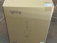 Hanglamp 22x52 cm lekar black en smoke - afbeelding 2 van  3