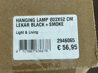 Hanglamp 22x52 cm lekar black en smoke - afbeelding 3 van  3