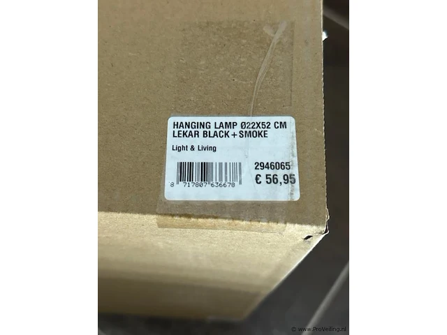 Hanglamp 22x52 cm lekar black en smoke - afbeelding 3 van  3