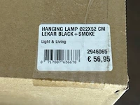 Hanglamp 22x52 cm lekar black en smoke - afbeelding 3 van  3