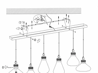 Hanglamp flair 6 lichts steinhauer lighting, zwart , 2024 - afbeelding 5 van  5
