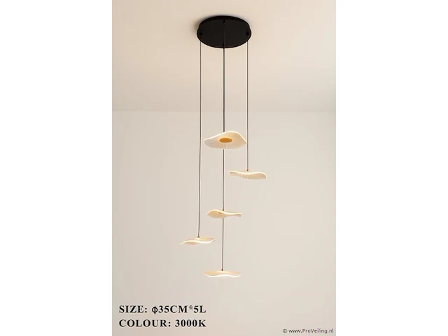Hanglamp led – b064/5 – 3000k – warm wit – ø350 mm – verstelbare hoogte – zilver - afbeelding 2 van  3