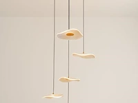 Hanglamp led – b064/5 – 3000k – warm wit – ø350 mm – verstelbare hoogte – zilver - afbeelding 2 van  3