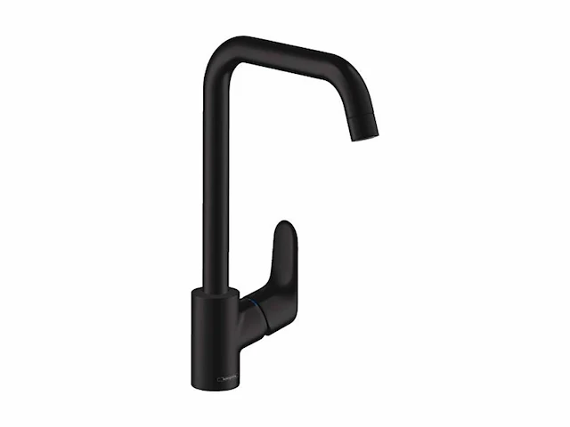 Hans grohe focus m41 eéngreeps keukenmengkraan 260 mat zwart - afbeelding 1 van  1