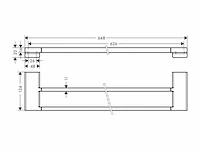 Hansgrohe addstoris dubbel handdoekrek mat zwart, 41743670 - afbeelding 3 van  5