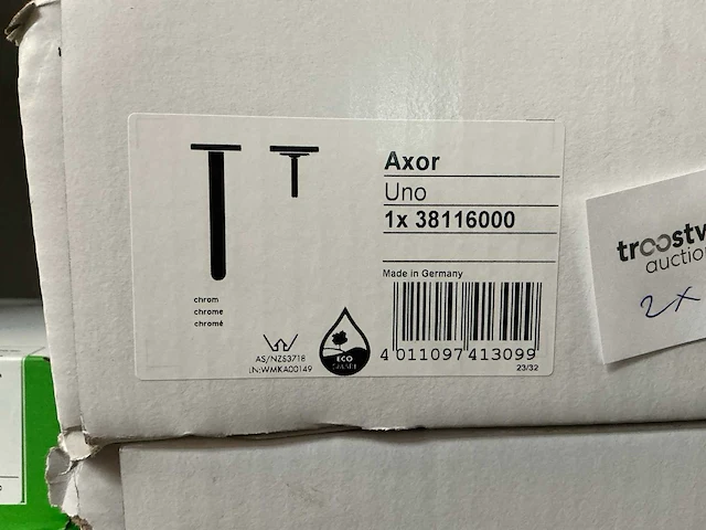 Hansgrohe axor uno douchearm (2x) - afbeelding 2 van  2