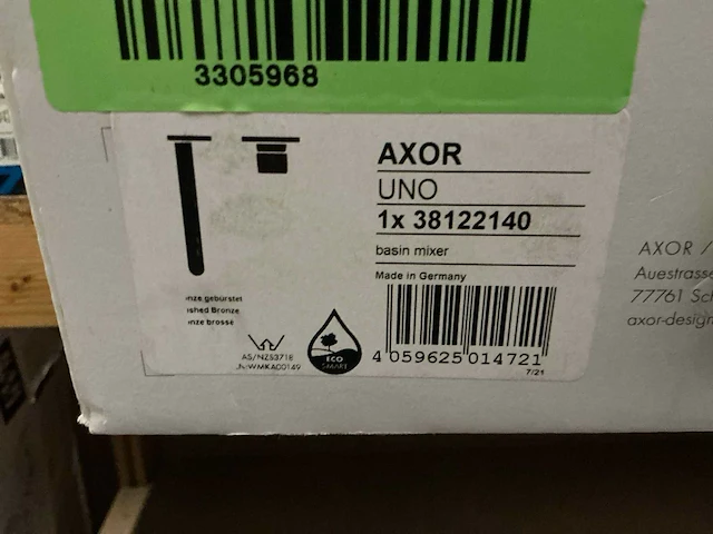 Hansgrohe axor uno wastafelmengkraan - afbeelding 2 van  2