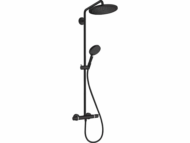 Hansgrohe croma select s showerpipe 280 1jet met thermostaat en handdouche raindance select s 120 mat zwart - afbeelding 1 van  3