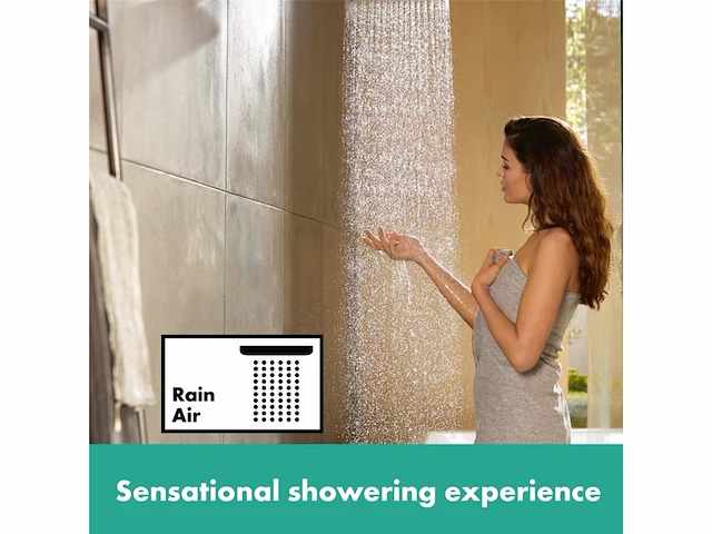 Hansgrohe croma select s showerpipe 280 1jet met thermostaat en handdouche raindance select s 120 mat zwart - afbeelding 2 van  3