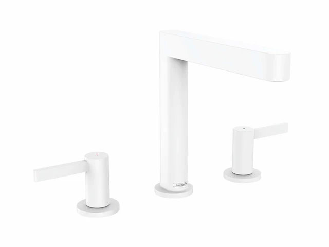 Hansgrohe finoris 3-gats wastafelmengkraan 160 met push-open mat wit - afbeelding 1 van  3