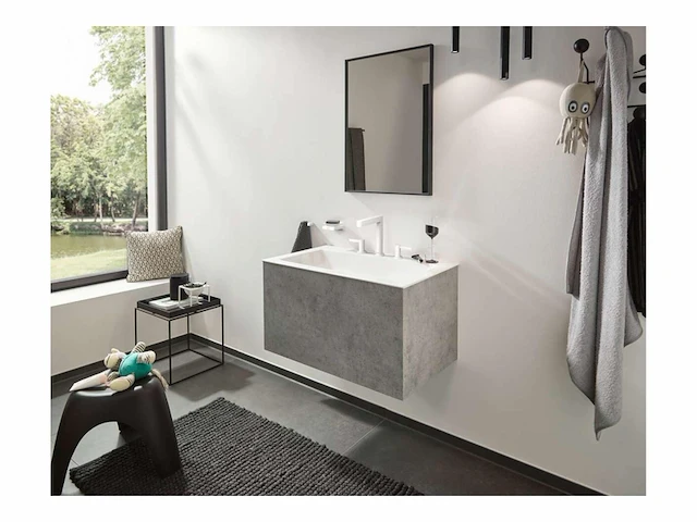 Hansgrohe finoris 3-gats wastafelmengkraan 160 met push-open mat wit - afbeelding 2 van  3
