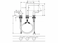 Hansgrohe finoris 3-gats wastafelmengkraan 160 met push-open mat wit - afbeelding 3 van  3