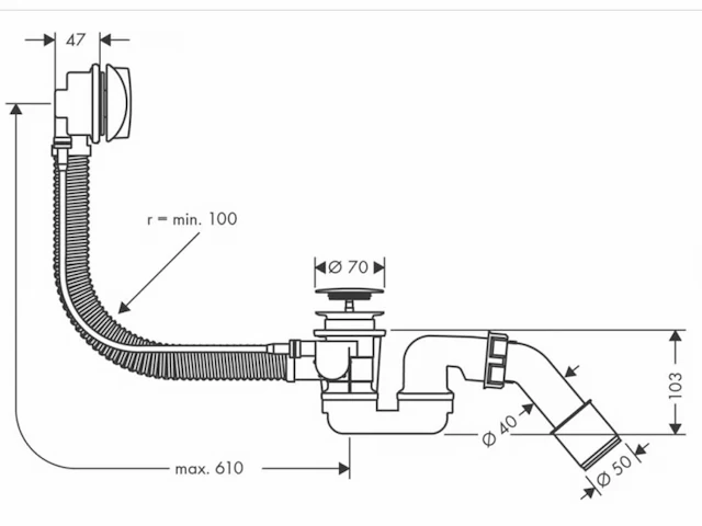 Hansgrohe flexaplus badafvoercombinatie (2x) - afbeelding 2 van  3