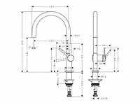 Hansgrohe talis m54 eengreeps keukenmengkraan 220 chroom - afbeelding 4 van  4