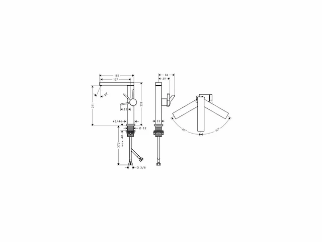 Hansgrohe tecturis e ééngreeps wastafelkraan 210 fine coolstart met draaibare uitloop en afvoerplug brushed bronze - afbeelding 2 van  4
